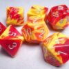 Gemini Red-Yellow/silver Polydice Dobbel