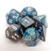 Gemini Steel-Teal/white Polydice Dobbels