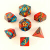 Gemini Red-Teal/gold Polydice Dobbelstee