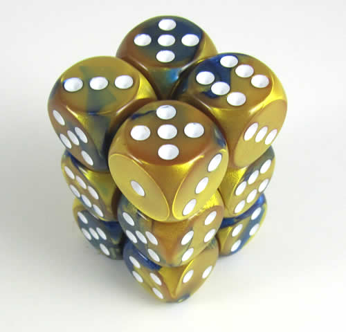 Gemini Blue-Gold/white D6 16mm Dobbelste