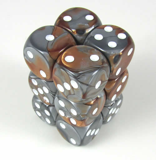 Gemini Copper - Steel/white D6 16mm Dobb