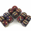 Gemini Purple-Red/gold D6 16mm Dobbelste
