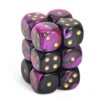 Gemini Black-Purple/gold D6 16mm Dobbels