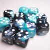 Gemini Black-Shell/white D6 16mm Dobbels