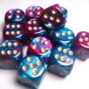 Gemini Purple-Teal/gold D6 16mm Dobbelst
