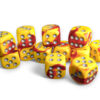 Gemini 16mm d6 Red-Yellow/silver Dobbels