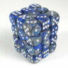 Gemini Blue-Steel/white D6 12mm Dobbelst