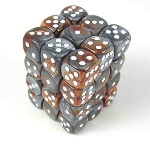 Gemini Copper - Steel/white D6 12mm Dobb