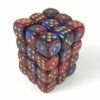 Gemini Blue-Red/gold D6 12mm Dobbelsteen