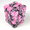 Gemini Black-Pink/white D6 12mm Dobbelst