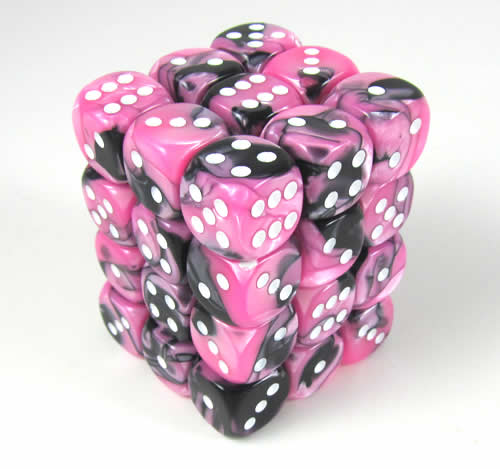 Gemini Black-Pink/white D6 12mm Dobbelst