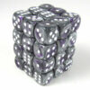 Gemini Purple-Steel/white D6 12mm Dobbel