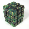Gemini Black-Green/gold D6 12mm Dobbelst