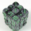 Gemini Black-Grey/green D6 12mm Dobbelst
