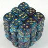 Gemini Purple-Teal/Gold D6 12mm Dobbelst