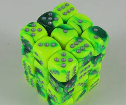 Gemini Green-Yellow/silver D6 12mm Dobbe