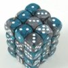 Gemini Steel-Teal/white D6 12mm Dobbelst