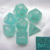 Frosted Teal/white Polydice Dobbelsteen