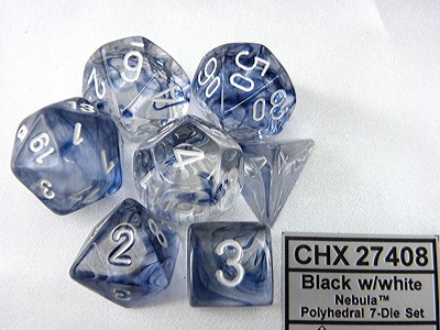 Nebula Black/white Polydice Dobbelsteen