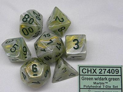 Marble Green/dark green Polydice Dobbels