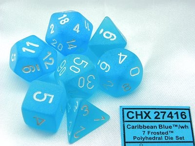 Frosted Caribbean Blue/white Polydice Do