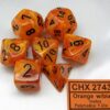 Vortex Orange/black Polydice Dobbelsteen