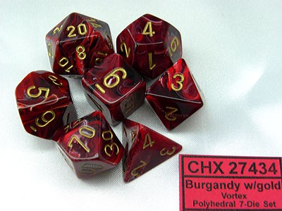 Vortex Burgundy/gold Polydice Dobbelstee