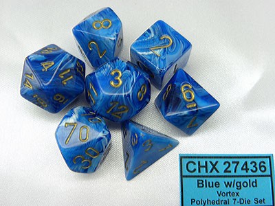 Vortex Blue/gold Polydice Dobbelsteen Se