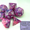 Festive Violet/white Polydice Dobbelstee
