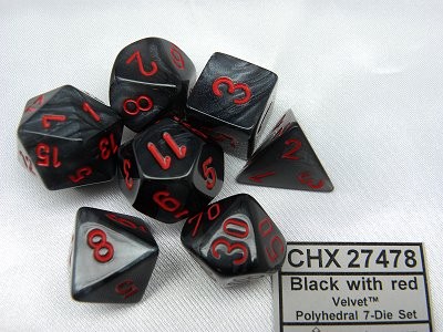Velvet Black/red Polydice Dobbelsteen Se