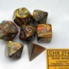 Lustrous Gold/silver Polydice Dobbelstee