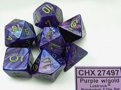 Lustrous Purple/gold Polydice Dobbelstee