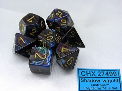 Lustrous Shadow/gold Polydice Dobbelstee