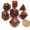 Glitter Ruby/gold Polydice Dobbelsteen S