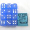 Frosted Blue/white D6 16mm Dobbelsteen S