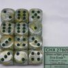Marble Green/dark green D6 16mm Dobbelst