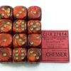 Scarab Scarlet/gold D6 16mm Dobbelsteen