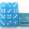 Frosted Caribbean Blue/white D6 16mm Dob