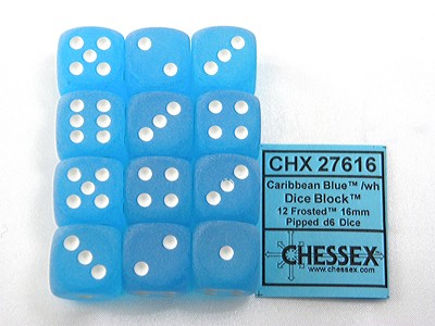 Frosted Caribbean Blue/white D6 16mm Dob