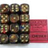 Scarab Blue Blood/gold D6 16mm Dobbelste