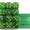 Vortex Green/gold D6 16mm Dobbelsteen Se