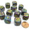 Festive Mosaic/yellow D6 16mm Dobbelstee