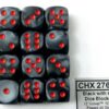 Velvet Black/red D6 16mm Dobbelsteen Set