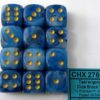 Phantom Teal/gold D6 16mm Dobbelsteen Se