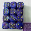 Lustrous Purple/gold D6 16mm Dobbelsteen