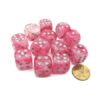 Ghostly Glow Pink/silver D6 16mm Dobbels