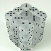 Frosted Clear/black D6 12mm Dobbelsteen