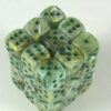 Marble Green/dark green D6 12mm Dobbelst