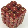 Scarab Scarlet/gold D6 12mm Dobbelsteen