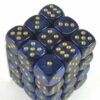 Scarab Royal Blue/gold D6 12mm Dobbelste